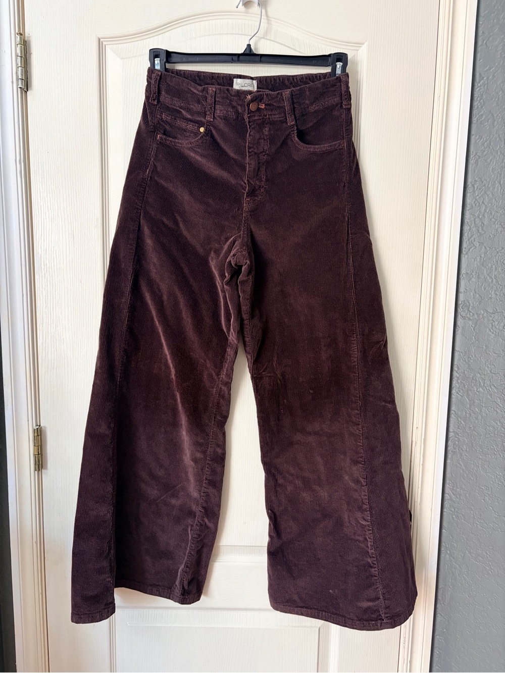 Pilcro Anthropologie Adi Corduroy Mid Rise Brown Flare Jeans, Size 28 - Picture 4 of 14
